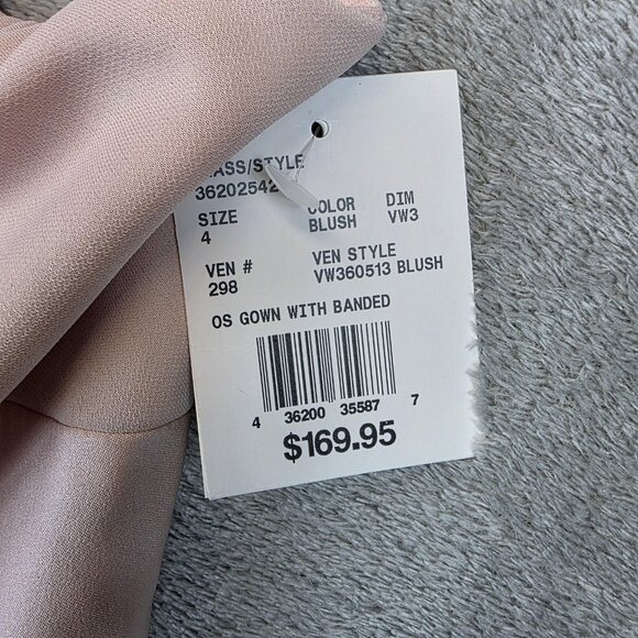 White by Vera Wang Gown Womens 4 Blush One Shoulder Formal Maxi Dress VW360513 - Picture 3 of 13